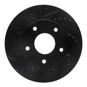 Chevrolet Blazer Brake Rotor (1) - Front Left - R1 Concepts - Drilled & Slotted - Black - `97-`05